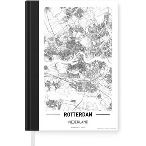 Notitieboek - Schrijfboek - Stadskaart Rotterdam - Notitieboekje klein - A5 formaat - Schrijfblok - Plattegrond
