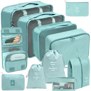 Bovista Koffer Organizer Set - Packing Cubes - Compressie - Travel - Compression - Set - Zwart 11 stuks