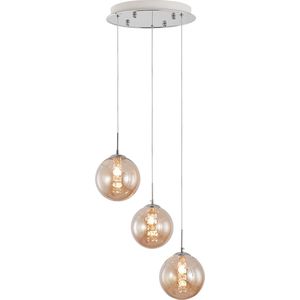 Hanglamp Voor Eetkamer, Slaapkamer, Woonkamer - Glass Serie - Bollamp 3xG9 - lichts excl. lichtbron - GOUDEN KLEUR