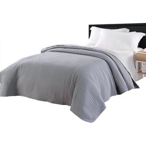 Bedsprei polyester - ademend & stijlvol - zachte en robuuste afwerking - elegante grijstinten - 240x260 cm