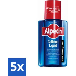 5 x Alpecin - Cafeïne Liquid - Hair Tonic - 200 ml - Haaruitval Voorkomen - Cafeïne Haar Tonic - Haargroei Stimuleren - Haarverzorging - Haartonic