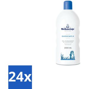 24 x Melkmeisje Bad en Douche Crème Karnemelk 2000 ml - Badschuim - Doucheschuim - Karnemelk - Verzorging - Milde Reiniging