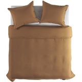 Yellow Percale Dekbedovertrek - Tweepersoons - 200x200/220 cm - Cognac Brown