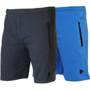 2-Pack Donnay Joggingshort - Sportshort - Heren - Maat XXL - Charcoal-marl/True blue (596)