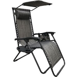 Zero Gravity - ligstoel - inklapbaar - met zonnedak - grijs