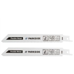 PARKSIDE® Zaagbladenset 2 delige set Metaal - Reciprozaagbladenset metaal,  Beschikt voor platen, leidingen en profielen 2 bimetaalzaagbladen – flexibel en breukbestendig
