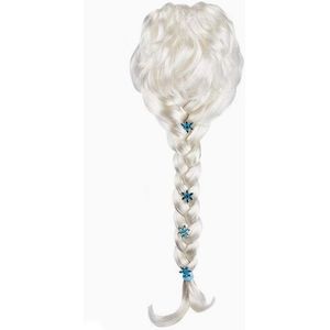 1 stuk meisjespruik gevlochten prinsessenpruik voor kinderen - wit