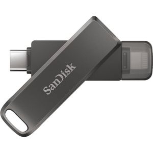 SanDisk iXpand® Luxe SDIX70N-064G-GN6NN USB-stick 64 GB Apple Lightning, USB-C® USB 3.1 (Gen 1) Zwart