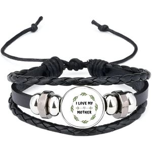 Akyol - i love my mother armband zwart - Mama - liefste moeder - moeder cadeautjes - moederdag - verjaardag - geschenk - kado