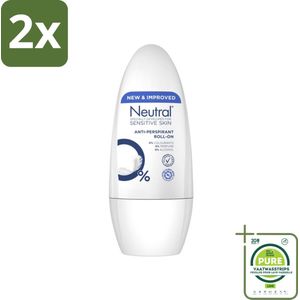Neutral - Deodorant Roller - Gevoelige Huid - Anti-perspirant - 0% Parfum, Kleurstof & Alcohol - 50 ml - Voordeelverpakking - 2 stuks - Neutral deodorant - Anti-perspirant