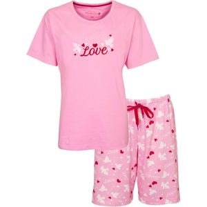 Tenderness - Dames Shortama - Pyjama Set - Roze - Maat XL