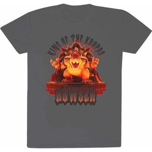 Nintendo Super Mario - Bowser Throne Mens Tshirt - S - Grijs