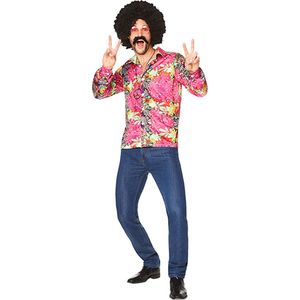 Partychimp Flower Power 70's Hippie Blouse Carnavalskleding Heren Foute Party - Polyester - Maat L