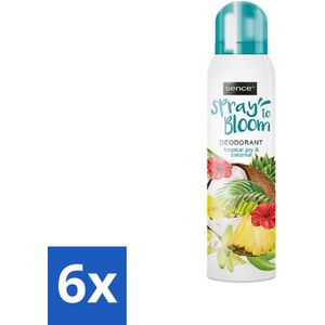 6 x Sence - Tropical Joy & Coconut - Deodorant - Exotisch - 150 ml - Tropische Deodorant - Kokosgeur - Vrouwelijke Geur - Langdurige Frisheid - Deodorant Spray