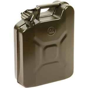 Jerrycan 10 liter metaal kleur legergroen - Jerrycan 10 liter metaal in camouflage kleur