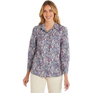 Lange blouse met paisleyprint en drukknopen
