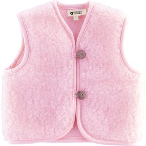 WOLLIES Amsterdam - Wollen Kinder Vest/Gilet - 100% Merino Wol - 74-80 - Roze