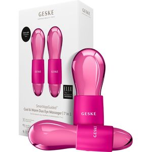 GESKE SmartAppGuided™ Cool & Warm Duo Eye Massager | 7 in 1 | Tijdbesparende dubbele stimulator | Voor ogen en gezicht | Batterijloos koelen en warmen | Verstevigt, ontspant en ontzwelt