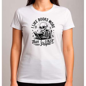 I Like Books More - T Shirt - BookLover - Cute - Funny - Bookworm - Books - Boekenliefhebber - Boekenwurm - Leestijd - IkLees