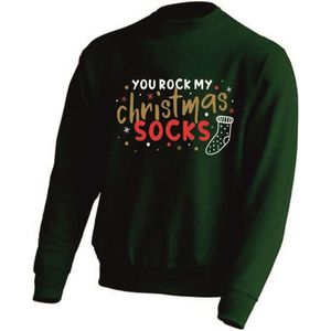 Kerst sweater - YOU ROCK MY CHRISTMAS SOCKS - kersttrui - GROEN - medium -Unisex
