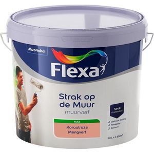 Flexa Strak op de Muur Muurverf - Mat - Mengkleur - Koraalroze - 10 liter