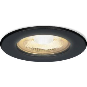 HOFTRONIC Nola - LED inbouwspot badkamer en buiten - Zwart - Dimbaar - Spotjes verlichting - Badkamerverlichting - IP65 Waterdicht - Rond Ø 53mm - 2700K Extra warm wit (sfeervol) - 5 Watt - 400 Lumen - Plafondspots