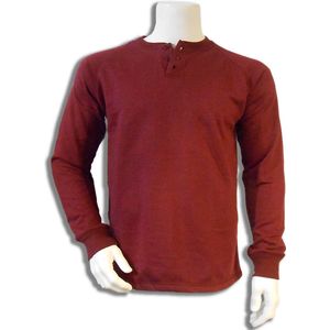 RIXIP Bamboe sweater Henley donkerroos maat 2XL