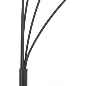 Brilliant Lamp Glasini vloerlamp 5 lampen mat zwart/zwart rookglas 5x C35, E14, 25 W
