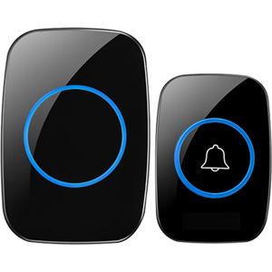 Draadloze deurbel - Deurbelset - Stekkerontvanger - IP44 waterdicht - Zwart