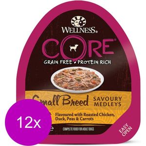 12x Wellness Core Hondenvoer Small Savoury Medleys Kip - Eend 85 gr