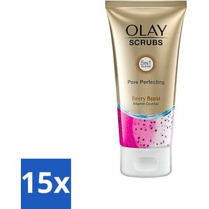 Olay - Pore Berry Burst - Zachte Scrub - Met Aardbei-Extract & Vitaminen B3, B5, E - 150ml - Bulkverpakking - 15 stuks