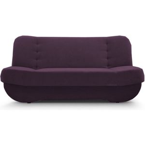 Zitsbank met slaapfunctie en opbergruimter, een bank voor de woonkamer, 192x87x90 cm - Slaapbank PAFOS - Violet (Rino 22)