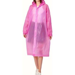 Dames Roze 2-Delige Regenjas Set - Wind- en Waterdicht Volledige Lichaamsbedekking Poncho met Aanpasbare Trekkoord | Stijlvolle & Duurzame Buiten Kleding voor Vrouwen | Ideaal voor Dagelijks Pendelen & Een Actieve Lifestyle