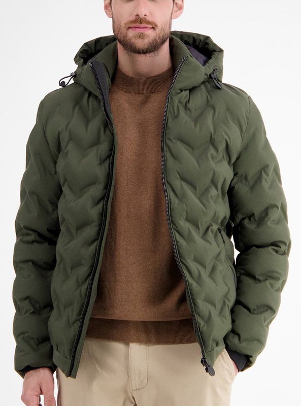 Lerros - Gewatteerde Jas - ORIGINAL OLIVE - Met Capuchon en Rijgkoord