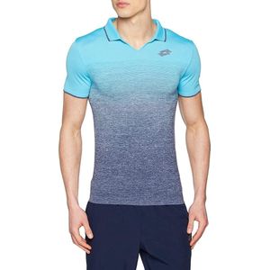 Lotto Court II Polo - Seamless sportpolo - Tennispolo - Heren - Maat S -Blauw