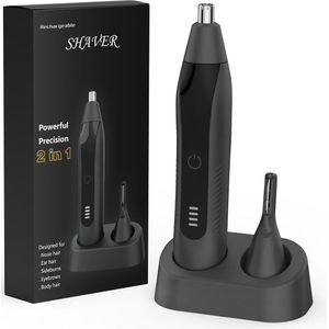 neustrimmer-2 in 1-Gebruikt voor oor baard haarlijn-Oplaadbaar professioneel pijnloos wenkbrauwscheerapparaat-grijs