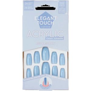 Elegant Touch London Acrylic Blue Raspberry Nagels 24 stuks met lijm