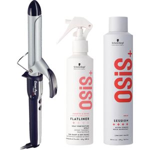 Babyliss PRO Titanium Tourmaline 25mm + Schwarzkopf OSiS+ Flatliner 200ml + Session Hairspray 500ml