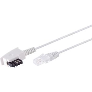 TAE-F Stecker auf RJ45 Stecker, VDSL Routerkabel, weiß, 6,0m