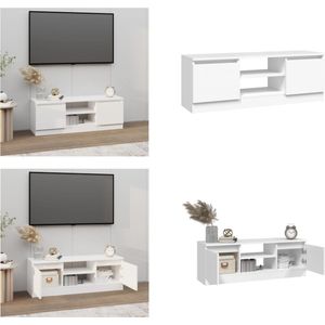 vidaXL Tv-meubel met deur 102x30x36 cm wit - Tv-kast - Tv-kasten - Tv-meubel - Hifi-meubel