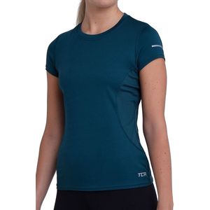 TCA Dames Atomic Korte Mouw Sneldrogende Gym Hardloop Trainings Top - Blauw, XS