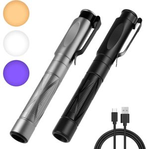 Ynkkvre – 2 Stuks Pupillicht Medische Lamp – Diagnostische Lamp voor Verpleegkundigen en Nooddiensten – 3 Verlichtingsmodi – Oplaadbare USB LED Penlamp – Voor Verpleegkundigen, Studenten en Artsen