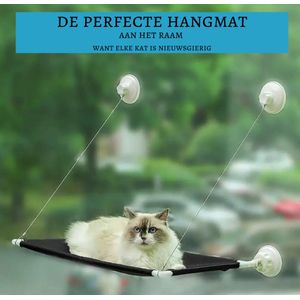 Kattenhangmat - Zwart - Hangmat kat - Katten mand Raam - Kattenbed - Kattenkussen - Ligmat voor het venster-Gozyno-