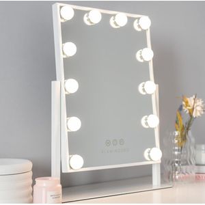 Make-Up Spiegel Met Licht - Kosmetische Spiegel 12 LED, Spiegel Met Licht 3 Modi, Hollywood Spiegel, Vanity Mirror, Tafelspiegel, Make-up Badmeubel Met Verlichting, Kleine Spiegel