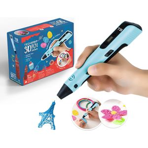 3D Pen - Nieuw Model 3D Pen - Extra Lange 3 Meter Laadkabel - Geschikt voor ABS & PLA Filament - Blauw