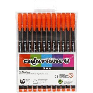 Colortime fineliners, lijndikte 0,6-0,7 mm, oranje, 12 stuk/ 1 doos