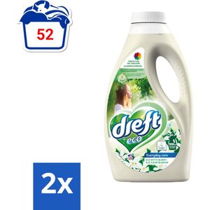 Dreft ECO - Vloeibaar Wasmiddel - Gekleurde Was - Witte Bloem - Parfumvrij - 26 Wasbeurten - Voordeelverpakking - 2 stuks