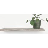 Zwevende wandplank eiken boomstam natuurlijk wit 150 x 20 cm incl. bevestigingsmateriaal - Boekenrek - Boekenplank - Boomstam plank - Witte wandplank - Boomstam wandplank