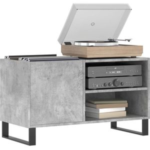 Platenspeler Meubel - LP-kast - Platenspelerkast - Draaitafelstandaard - Platenspelerstandaard - Vintage Displayplank - Betongrijs