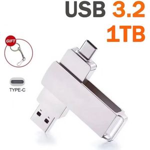3-in-1 USB Stick 1TB – USB 3.0 OTG Geheugenstick met USB-C & Micro-USB – Metalen Pendrive voor iPhone, iPad, Android, Smartphone, Tablet, Laptop & PC – Foto’s, Video’s & Bestanden Opslag